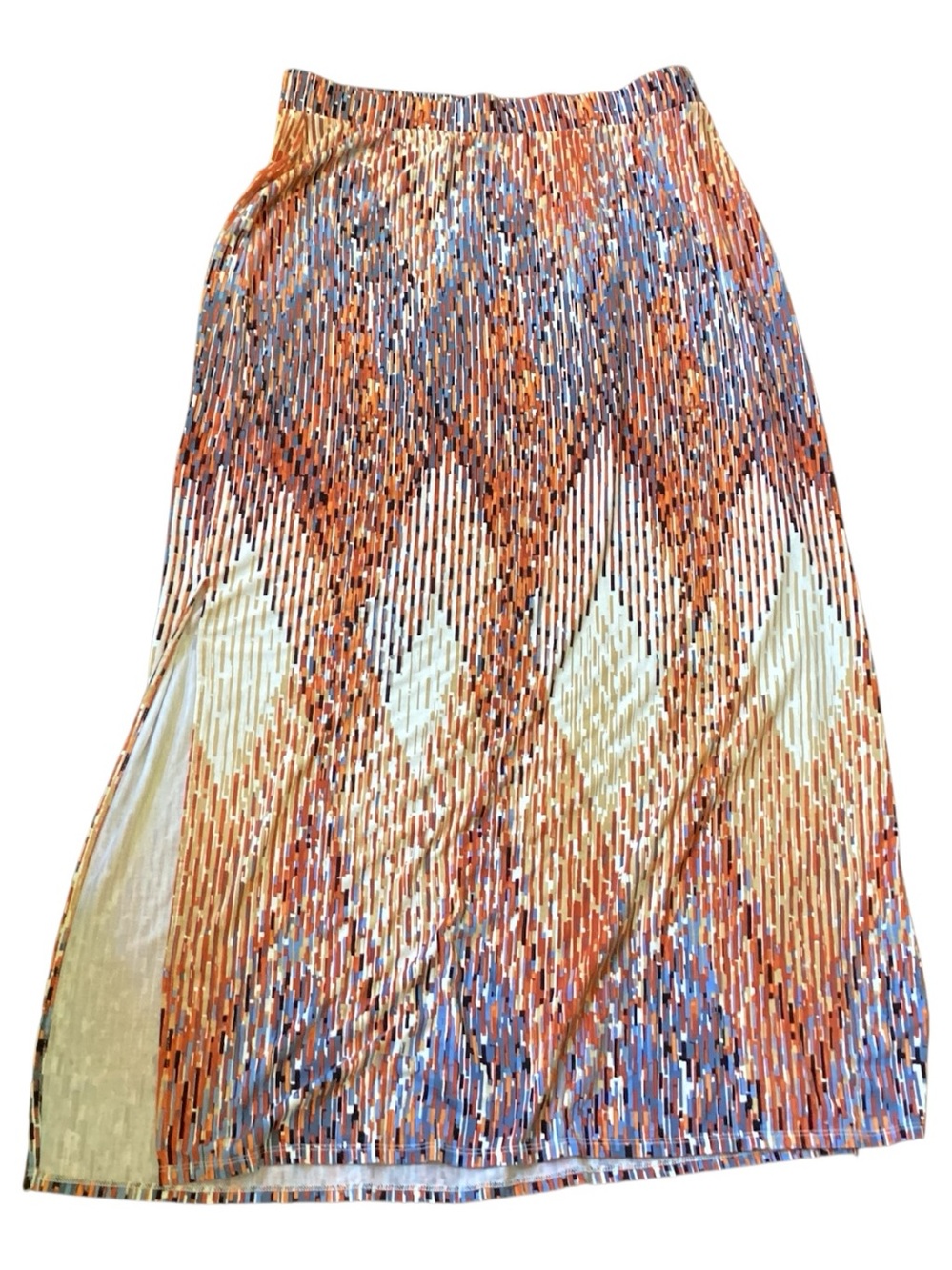 Lane Bryant Fall Colors Argyle Pattern Pull On Maxi Skirt Size 14/16